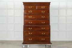 Large English Oak Tallboy Chest Drawers - 3811544