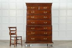 Large English Oak Tallboy Chest Drawers - 3811546