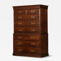 Large English Oak Tallboy Chest Drawers - 3817473