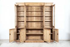 Large English Pine Glazed Breakfront Bookcase - 2556690