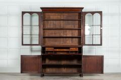 Large English Regency Mahogany Glazed Secretaire Bookcase - 3071666