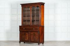 Large English Regency Mahogany Glazed Secretaire Bookcase - 3071667