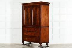 Large English Regency Mahogany Linen Press - 3883148