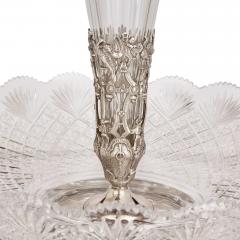 Large English silver plated and cut glass epergne centrepiece 20th Century - 4397805