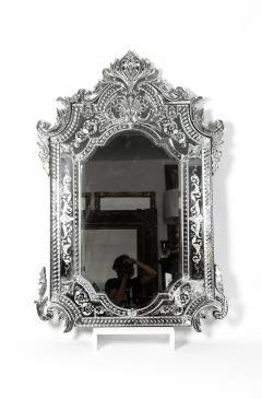 Large Etched Glass Framed Venetian Hanging Wall Mirror - 1037997