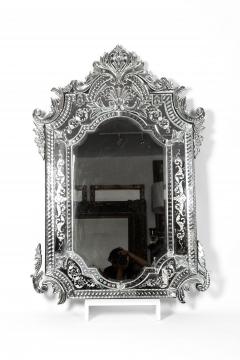 Large Etched Glass Framed Venetian Hanging Wall Mirror - 1037999