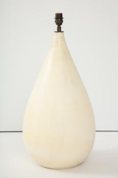 Large European Mid Century Ceramic Lamp w Custom Parchment Shade c 1970 80s - 1161696