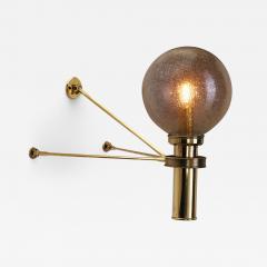 Large European Modern Wall Sconce in Brass Bubble Glass Europe circa 1950s - 3257194