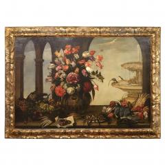 Large European Still Life Oil On Canvas Painting - 4322830