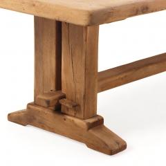 Large Exceptional French Solid Oak Triple Pedestal Table C 1945  - 4706128