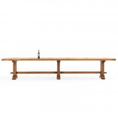 Large Exceptional French Solid Oak Triple Pedestal Table C 1945  - 4706131