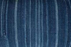 Large Faded Indigo Tone on Tone Striped Lumbar Cushion - 3621062