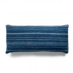 Large Faded Indigo Tone on Tone Striped Lumbar Cushion - 3621064