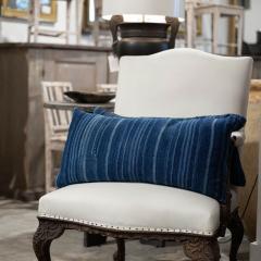 Large Faded Indigo Tone on Tone Striped Lumbar Cushion - 3621070