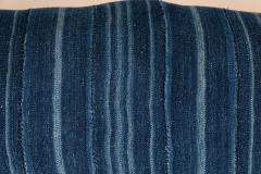 Large Faded Indigo Tone on Tone Striped Lumbar Cushion - 3621100