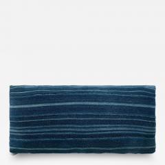 Large Faded Indigo Tone on Tone Striped Lumbar Cushion - 3621438