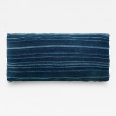 Large Faded Indigo Tone on Tone Striped Lumbar Cushion - 3621439
