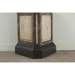 Large Faux Marble Painted Triangular Pedestal - 3484801
