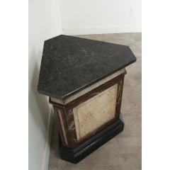 Large Faux Marble Painted Triangular Pedestal - 3484808