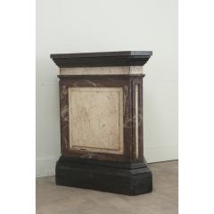 Large Faux Marble Painted Triangular Pedestal - 3484911