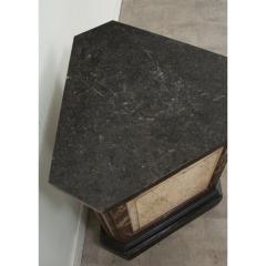 Large Faux Marble Painted Triangular Pedestal - 3484912