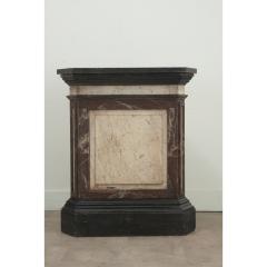 Large Faux Marble Painted Triangular Pedestal - 3484929