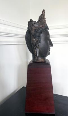 Large Fine Bronze Head of Bodhisattva Avalokitesvara Qing Dynasty - 4283527