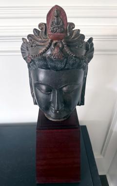 Large Fine Bronze Head of Bodhisattva Avalokitesvara Qing Dynasty - 4283530