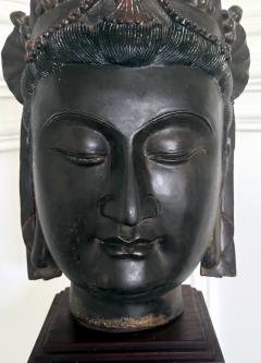 Large Fine Bronze Head of Bodhisattva Avalokitesvara Qing Dynasty - 4283531