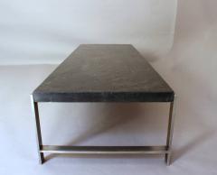 Large Fine French 1970s Metal and Slate Coffee Table - 415262