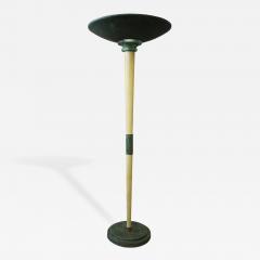 Large Fine French Art Deco Patina ed Wood and Metal Floor Lamp - 403465