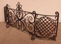 Large Fire Place Screen Or Firewall In Wrought Iron 19th Century - 3335303