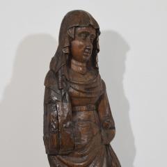 Large Flemish Medieval Gothic 15th 16th Century Carved Oak Madonna - 4485968