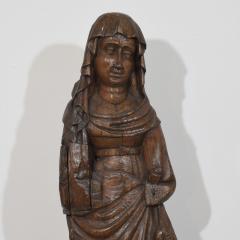 Large Flemish Medieval Gothic 15th 16th Century Carved Oak Madonna - 4485970