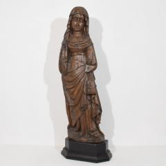 Large Flemish Medieval Gothic 15th 16th Century Carved Oak Madonna - 4485981
