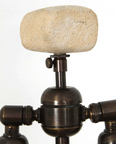 Large Fluted Rough Hewn Stone Lamp - 2188713