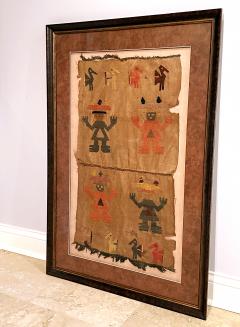 Large Framed Pre Columbian Embroidered Textile from Chimu Culture - 4288864
