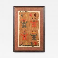 Large Framed Pre Columbian Embroidered Textile from Chimu Culture - 4289063
