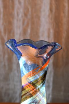Large Free Form Art Glass Vase by Gyula Budveszel Hungary 1990s - 4816296