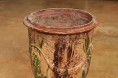 Large French 19th Century Boisset Anduze Jar with Brown Green Glaze and Swags - 3564314