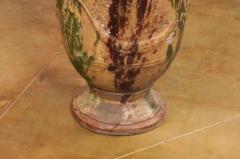 Large French 19th Century Boisset Anduze Jar with Brown Green Glaze and Swags - 3564316