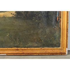 Large French 19th Century Landscape Painting in Gilt Frame - 4811934