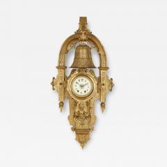 Large French 19th Century gilt bronze wall clock with religious inscriptions - 3973225