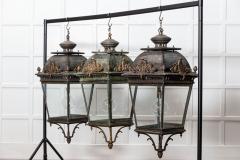 Large French 19thC Style Bronze Iron Lanterns - 2851962