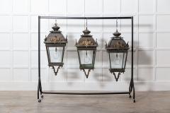 Large French 19thC Style Bronze Iron Lanterns - 2851963