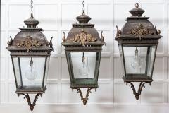 Large French 19thC Style Bronze Iron Lanterns - 2851966