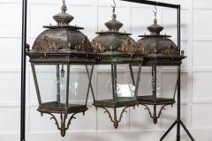 Large French 19thC Style Bronze Iron Lanterns - 2851968