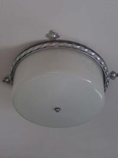 Large French 40s Modern Neoclassical Flush Mount Fixture - 1860985