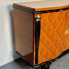 Large French Art Deco Marquetry Sideboard Buffet Rosewood Walnut Marquetry - 3015581