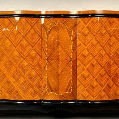 Large French Art Deco Marquetry Sideboard Buffet Rosewood Walnut Marquetry - 3015582